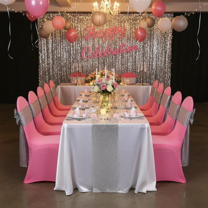 Spandex Chair Cover Chair Decoration for Wedding Banquet Party (Light Pink)