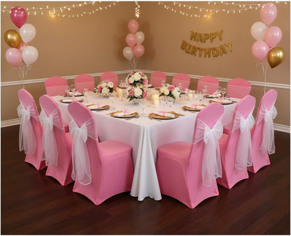 Spandex Chair Cover Chair Decoration for Wedding Banquet Party (Light Pink)
