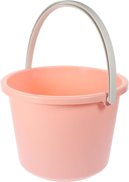 Portable Small Plastic Bucket with Handle, Multipurpose Water Bucket for Home Cleaning and Car Washing, Pink Mini Wash Tub for Dormitory and Bathroom Use