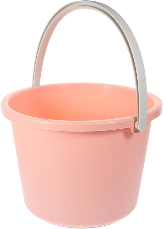 Portable Small Plastic Bucket with Handle, Multipurpose Water Bucket for Home Cleaning and Car Washing, Pink Mini Wash Tub for Dormitory and Bathroom Use
