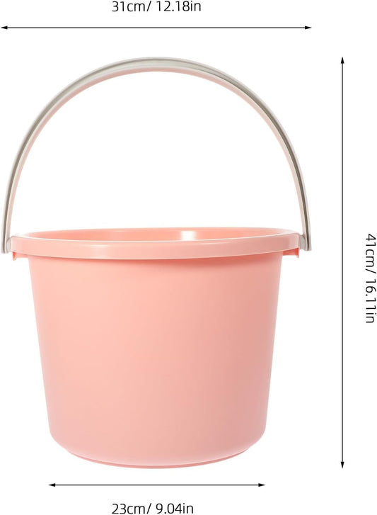 Portable Small Plastic Bucket with Handle, Multipurpose Water Bucket for Home Cleaning and Car Washing, Pink Mini Wash Tub for Dormitory and Bathroom Use
