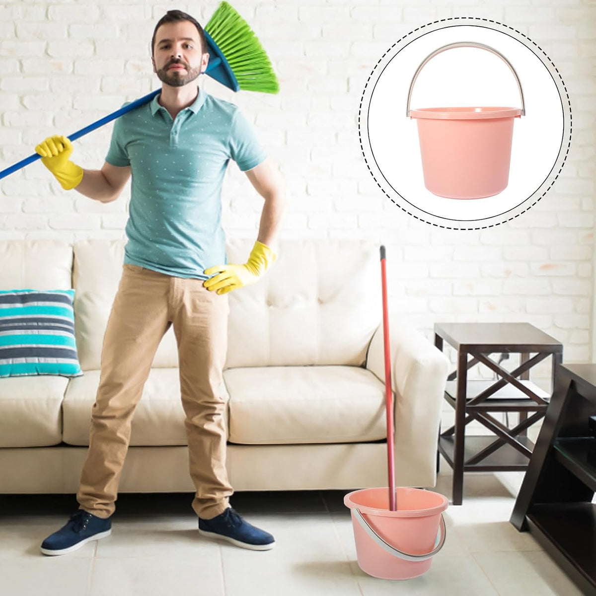 Portable Small Plastic Bucket with Handle, Multipurpose Water Bucket for Home Cleaning and Car Washing, Pink Mini Wash Tub for Dormitory and Bathroom Use