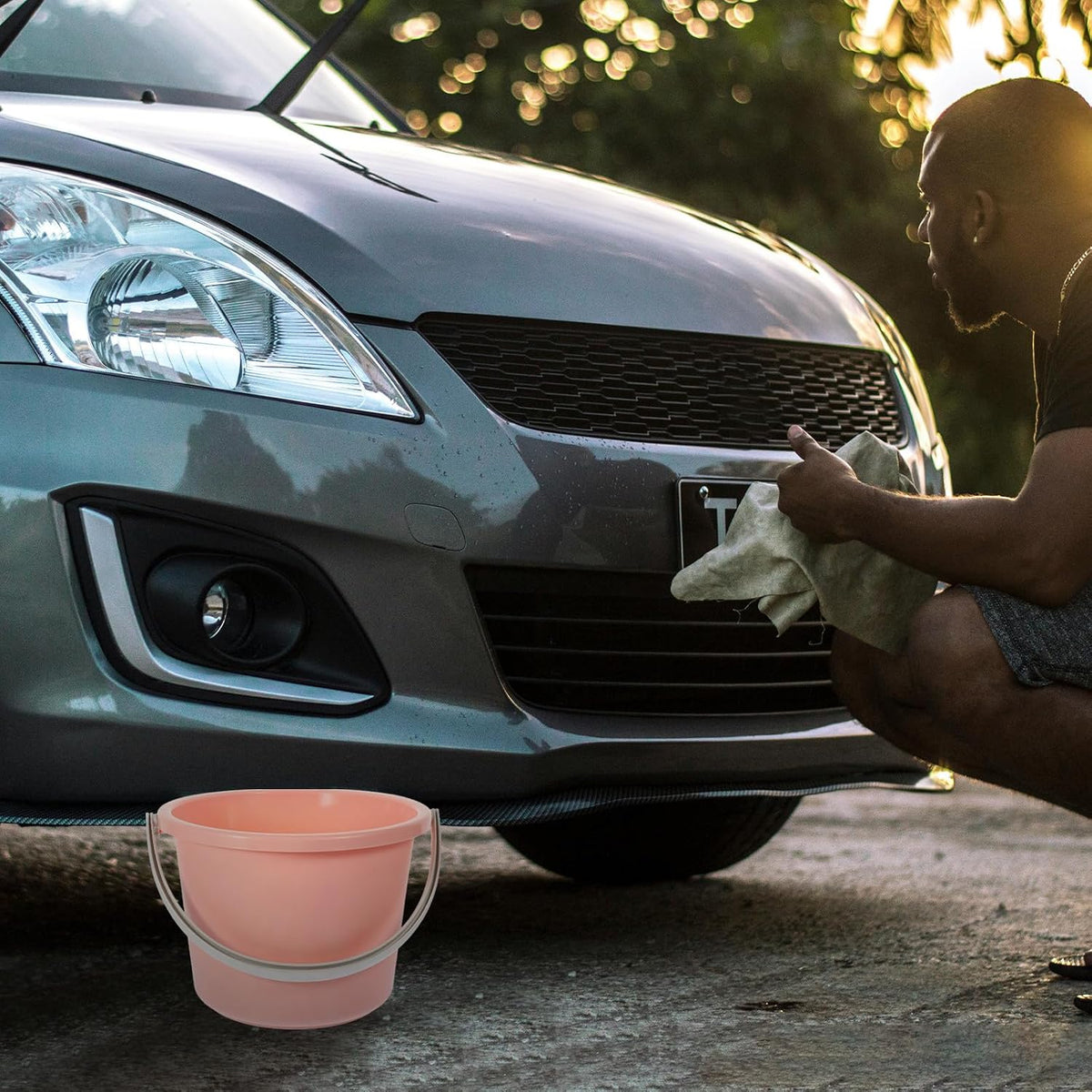 Portable Small Plastic Bucket with Handle, Multipurpose Water Bucket for Home Cleaning and Car Washing, Pink Mini Wash Tub for Dormitory and Bathroom Use