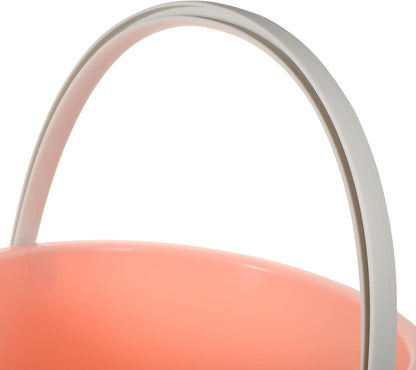 Portable Small Plastic Bucket with Handle, Multipurpose Water Bucket for Home Cleaning and Car Washing, Pink Mini Wash Tub for Dormitory and Bathroom Use
