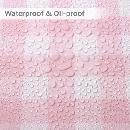 Plaid Peel and Stick Wallpaper, Pink, 17.7 x 78.7 in