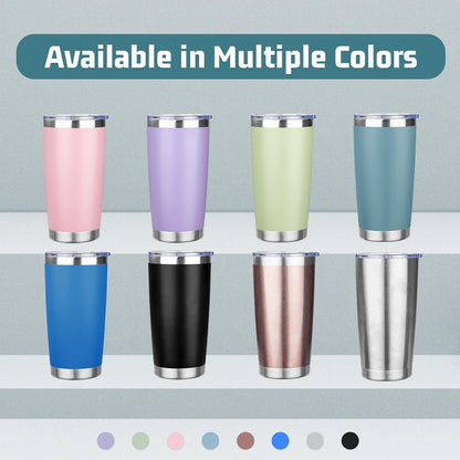 20 oz Tumbler with Lids and Straws, Stainless Steel Insulated Travel Coffee Mug, Double Wall Vacuum Insulated Tumblers, Powder Coated Coffee Tumbler for Cold & Hot Drinks (Pink)