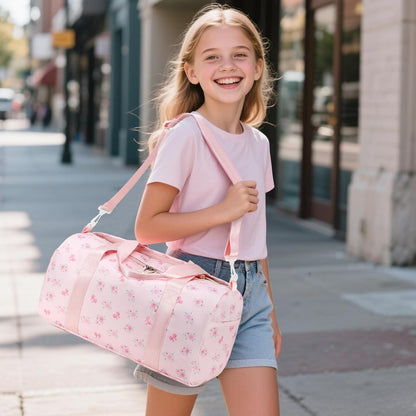 Dance Bag, Gym Bag for Girls, Kids Duffle Bag with Shoe & Wet Compartments
