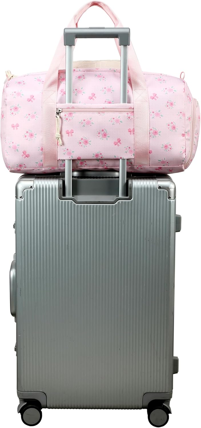 Dance Bag, Gym Bag for Girls, Kids Duffle Bag with Shoe & Wet Compartments