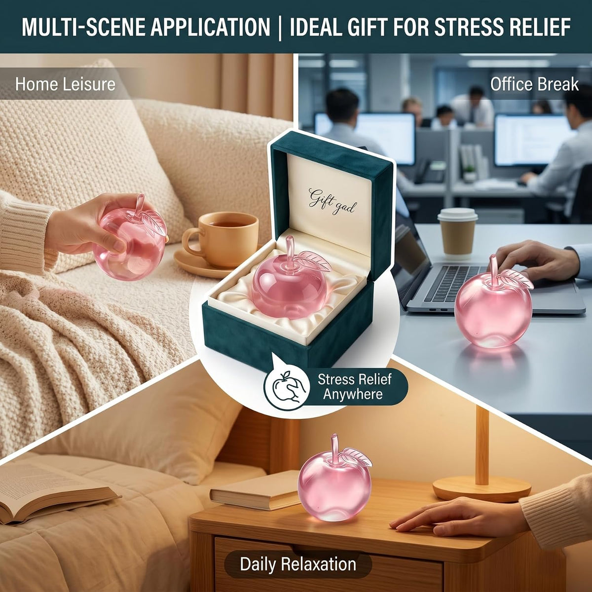 2Pcs Apple Squishy Toy Sensory Stress Relief Slow Rising Squeeze for Adults
