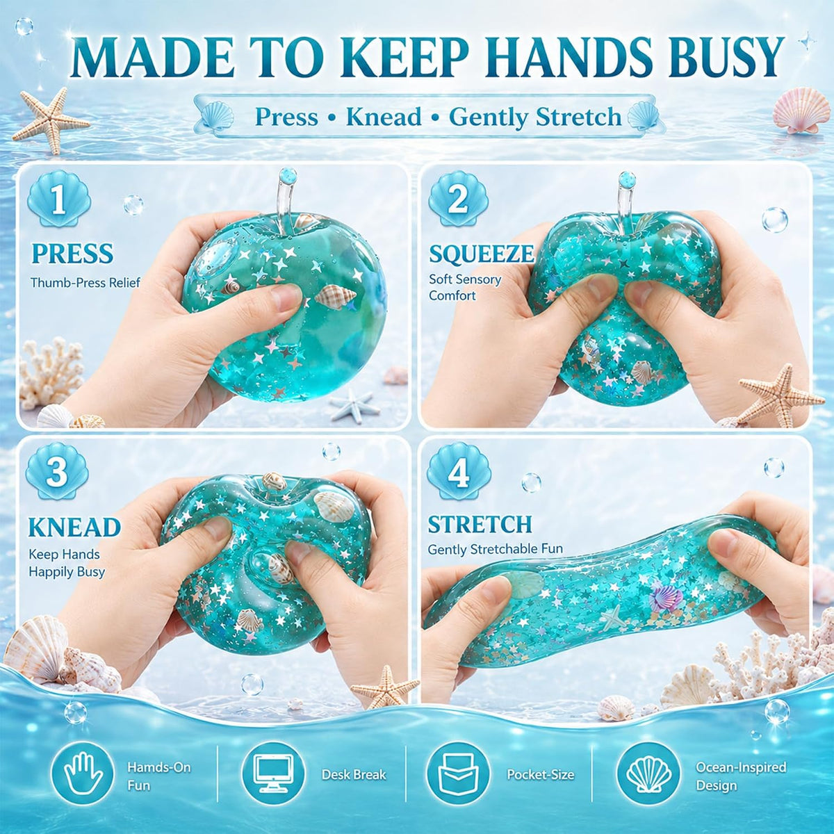 2Pcs Apple Squishy Toy Sensory Stress Relief Slow Rising Squeeze for Adults