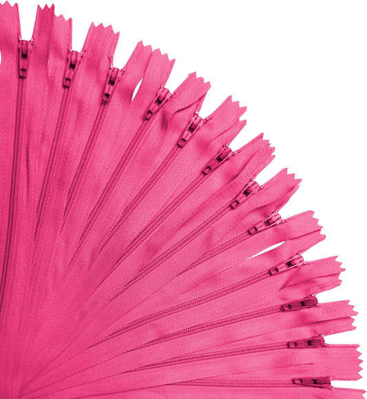 Nylon Zippers for Sewing Crafts | Size: 9 Inch | Color: Pink | 20 Pieces per Pack | Single Color #3 Nylon Zippers for Making Bags, Pouches, Pillow Covers and Sewing Craft Projects