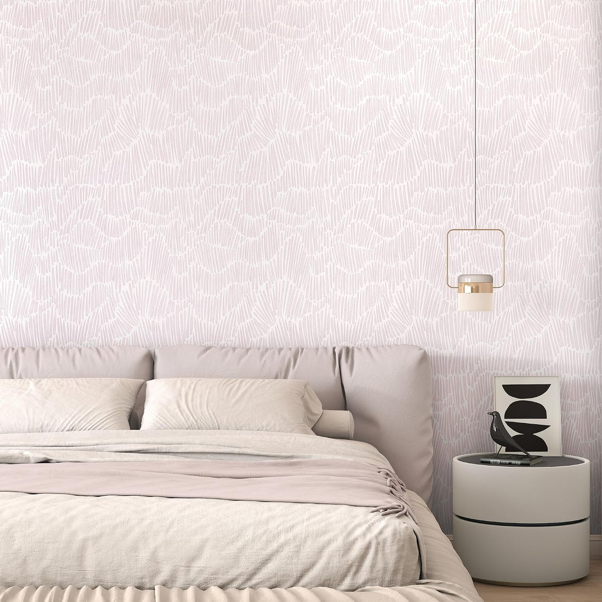 Pink Contact Paper Striped Peel and Stick Wallpaper Boho 17.3"×78.8"