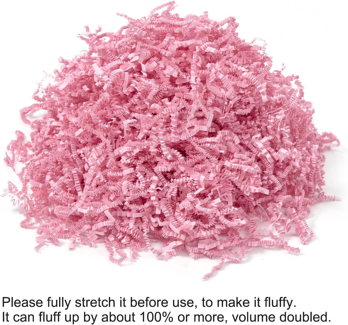 1 LB Crinkle Paper Filler Light Pink Shredded Paper for Gift Box