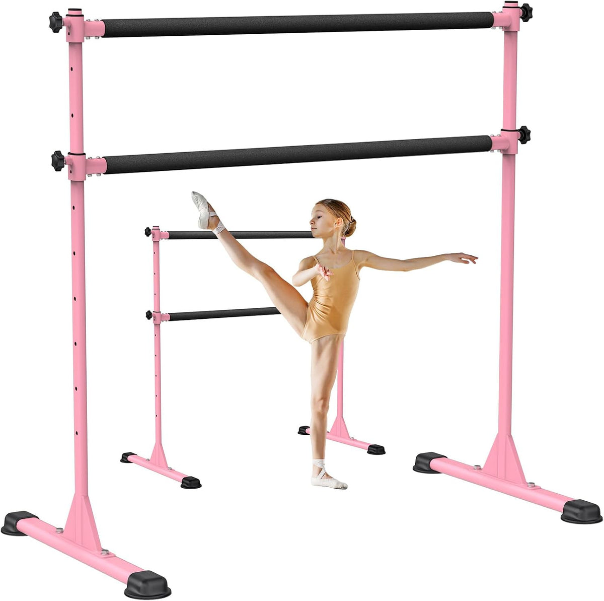 Freestanding Ballet Bar, Height Adjustable Ballet Bar, Heavy Duty Dance Bar, with Non-Slip Rubber Pads, Enhanced Stability, Dance/Yoga/Fitness Stretching Bar, Ideal for Kids and Adults