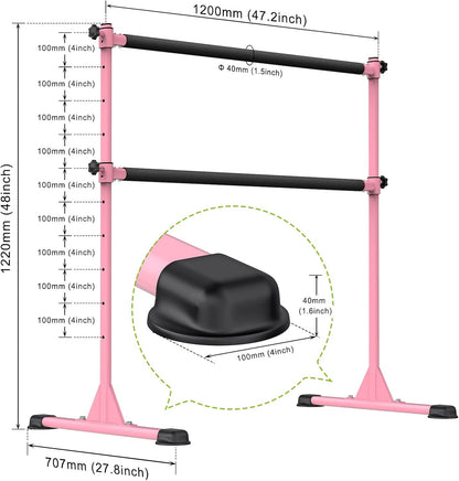 Freestanding Ballet Bar, Height Adjustable Ballet Bar, Heavy Duty Dance Bar, with Non-Slip Rubber Pads, Enhanced Stability, Dance/Yoga/Fitness Stretching Bar, Ideal for Kids and Adults
