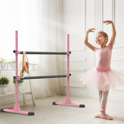 Freestanding Ballet Bar, Height Adjustable Ballet Bar, Heavy Duty Dance Bar, with Non-Slip Rubber Pads, Enhanced Stability, Dance/Yoga/Fitness Stretching Bar, Ideal for Kids and Adults
