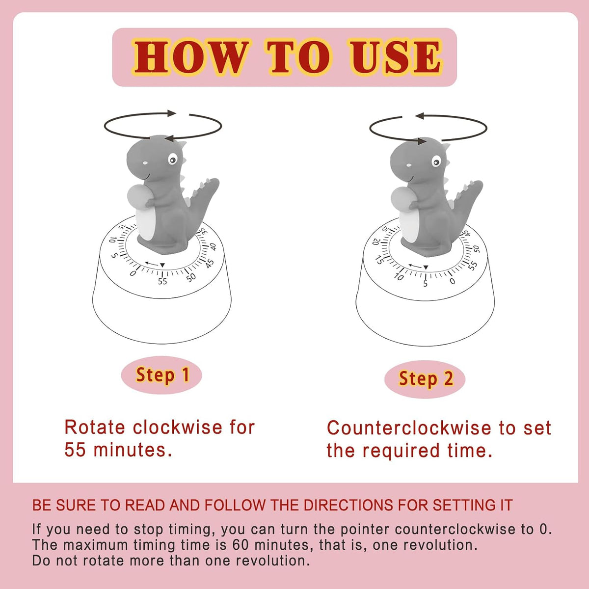 Mechanical Kitchen Timer for Kids,Wind Up Egg Timer for Cooking.