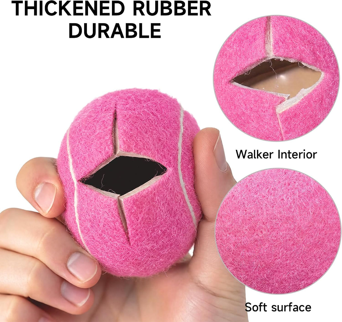 2 Pack Walker Tennis Balls – Pre-Cut Tennis Balls for Walker or Furniture Legs, Long Lasting Ski Glides & Pads, Easy Installation, Floor Protectors