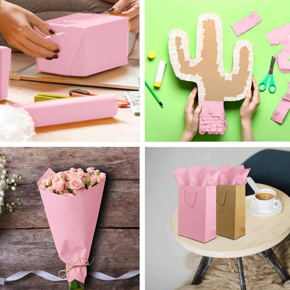 100 Sheets Pink Tissue Paper 20x14 Inches