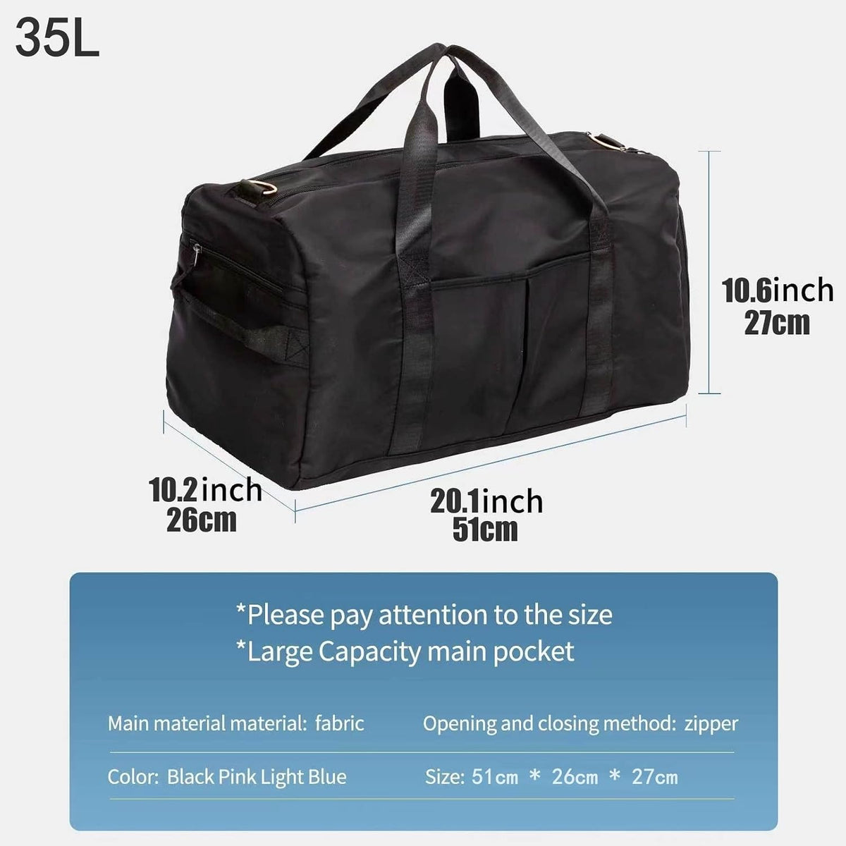 Sports Duffel Bags with Cosmetic Gym Bag for Women Men Travelling Waterproof Bag with Wet Pocket and Shoe Compartment