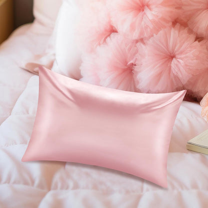 Satin Pillowcase for Hair and Skin, Pillow Cases Softer Than Silk Pillowcase for Hair & Skin,Cooling,Beauty Sleep,Silk Satin Pillow Cases with Hidden Zipper Queen (Coral Pink,2 Pack)