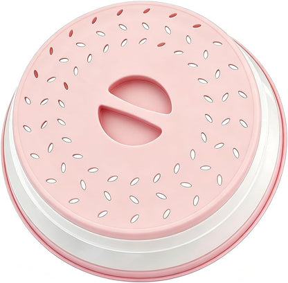 Collapsible Microwave Splatter Cover(12.4 IN,Light pink)
