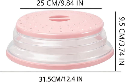 Collapsible Microwave Splatter Cover(12.4 IN,Light pink)