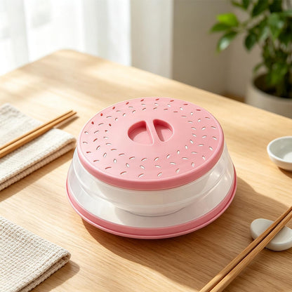 Collapsible Microwave Splatter Cover(12.4 IN,Light pink)