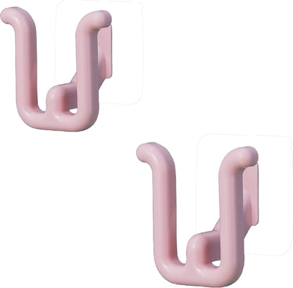 Slippers Hook Bathroom Shower flip Flops Adhesive Storage Organizer Rack Saving Space Babouche Sticky Holder (Pink)