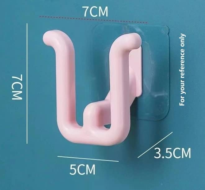 Slippers Hook Bathroom Shower flip Flops Adhesive Storage Organizer Rack Saving Space Babouche Sticky Holder (Pink)