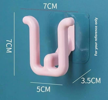 Slippers Hook Bathroom Shower flip Flops Adhesive Storage Organizer Rack Saving Space Babouche Sticky Holder (Pink)
