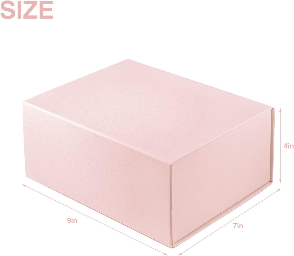 Pink Gift Box,9" X 7" X 4" with Ribbon for Presents Magnetic Closure Gift Packaging for Birthday,Valentine's Day,Mother's Day