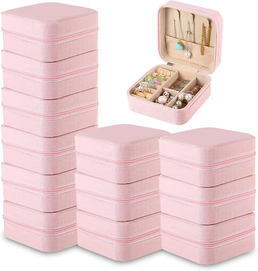 12 Pcs Mini Pink Travel Jewelry Case Bridesmaid Proposal Gift Boxes