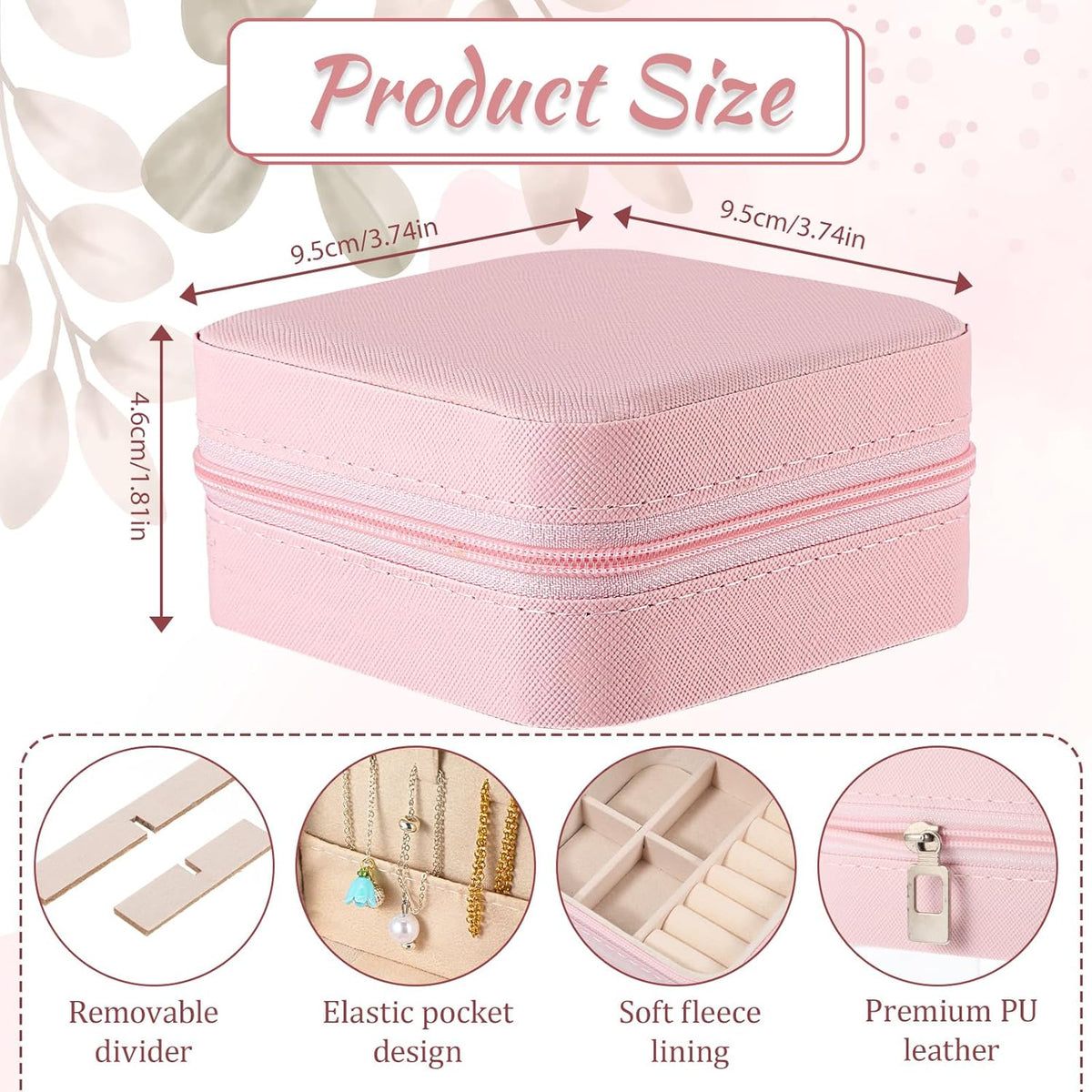 12 Pcs Mini Pink Travel Jewelry Case Bridesmaid Proposal Gift Boxes
