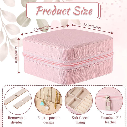 12 Pcs Mini Pink Travel Jewelry Case Bridesmaid Proposal Gift Boxes