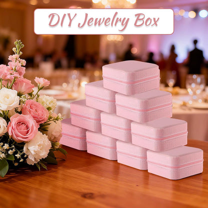 12 Pcs Mini Pink Travel Jewelry Case Bridesmaid Proposal Gift Boxes