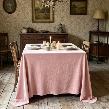 Velvet Tablecloth, Luxurious Elegant Rectangle Table Cover in Beautiful Dusty Pink for Weddings, Parties, Baby Showers and Events, Durable Seams for Long-Lasting Use((Dusty Pink, 60"*102")