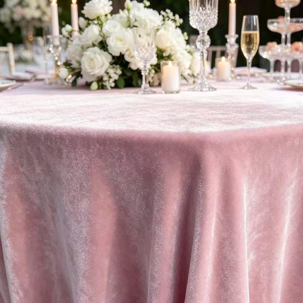 Velvet Tablecloth, Luxurious Elegant Rectangle Table Cover in Beautiful Dusty Pink for Weddings, Parties, Baby Showers and Events, Durable Seams for Long-Lasting Use((Dusty Pink, 60"*102")