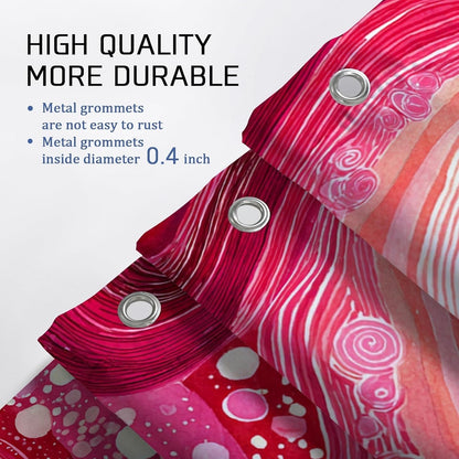 Swirls Shower Curtain, Abstract Modern Circles Hearts None Peach Waterproof Fabric Bathtub Cloth Curtains Decor for Toile Bathroom Dorm 54x78 Inch