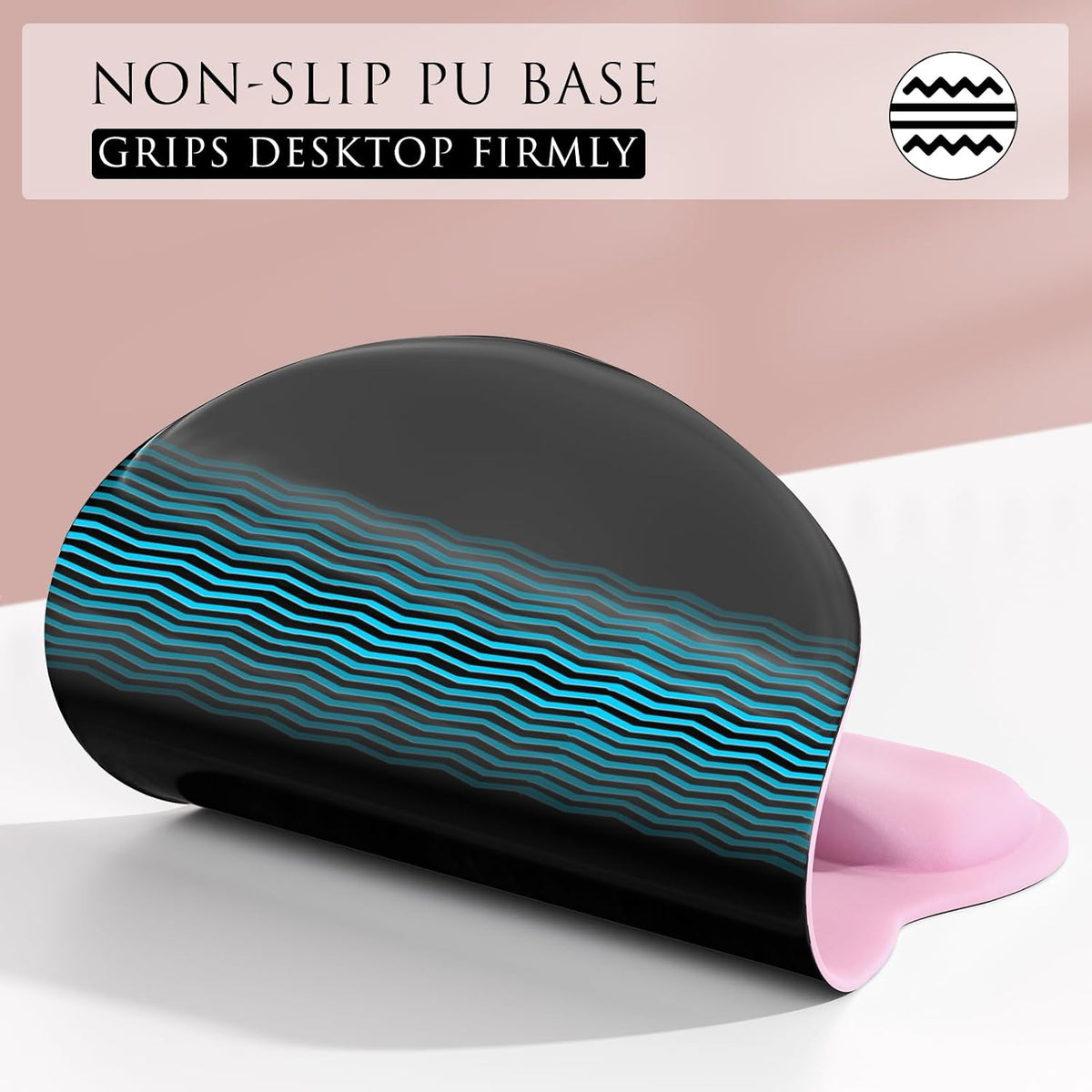 Ergonomic Mouse Pad with Gel Wrist Rest, 9.4 x 8.1 in, Pale Pink