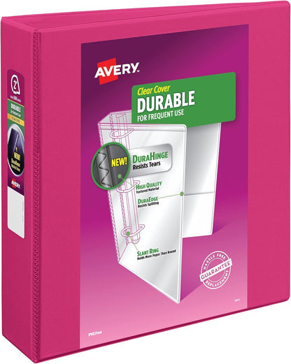 Durable View 3 Ring Binder, 2" Slant Rings, 1 Pink Binder