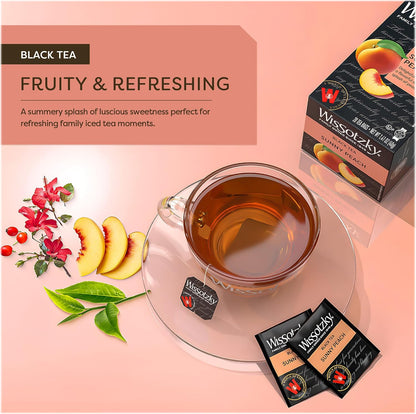 Sunny Peach Black Tea, 20 Tea Bags | Antioxidant Rich | Fruity Delight | Black Tea Bags