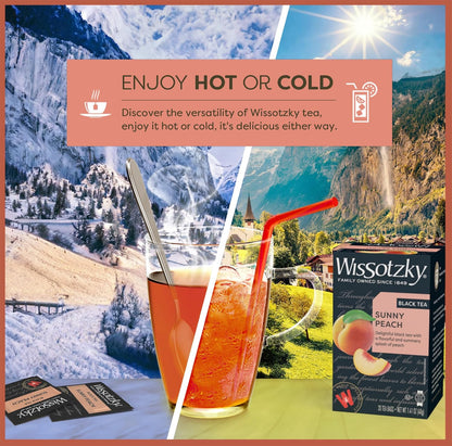 Sunny Peach Black Tea, 20 Tea Bags | Antioxidant Rich | Fruity Delight | Black Tea Bags