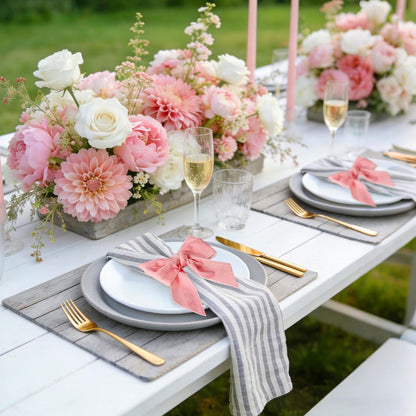 Chic Velvet Bow Napkin Rings Set of 6, Pink Butterfly Napkin Rings Holders for Spring Family Gathering Xmas Dinner Parties Holiday Home Table Setting(Pink Bow)