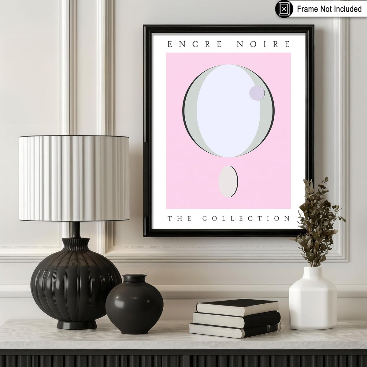 Encre Noire Poster - Pink Pastel Print - Chic Boho & Graphic Illustration Art - Modern Art - Aesthetic Living Room or Office Wall Decor - 8x10 UNFRAMED
