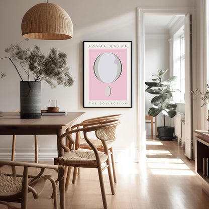 Encre Noire Poster - Pink Pastel Print - Chic Boho & Graphic Illustration Art - Modern Art - Aesthetic Living Room or Office Wall Decor - 8x10 UNFRAMED