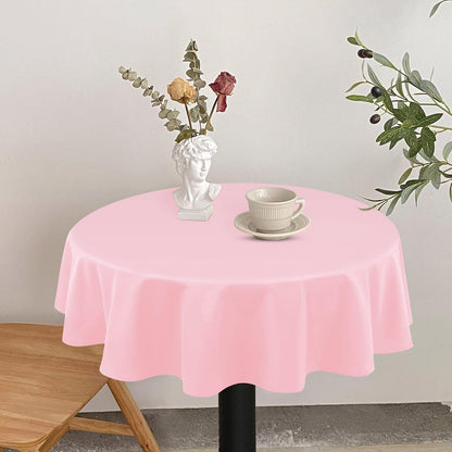 Round Tablecloths,3 Pack 84 Inch Round Plastic Tablecloths Disposable Table Covers Pink Tablecloth for Indoor or Outdoor Parties Birthdays Weddings Holiday Dinner Anniversary Buffet Table