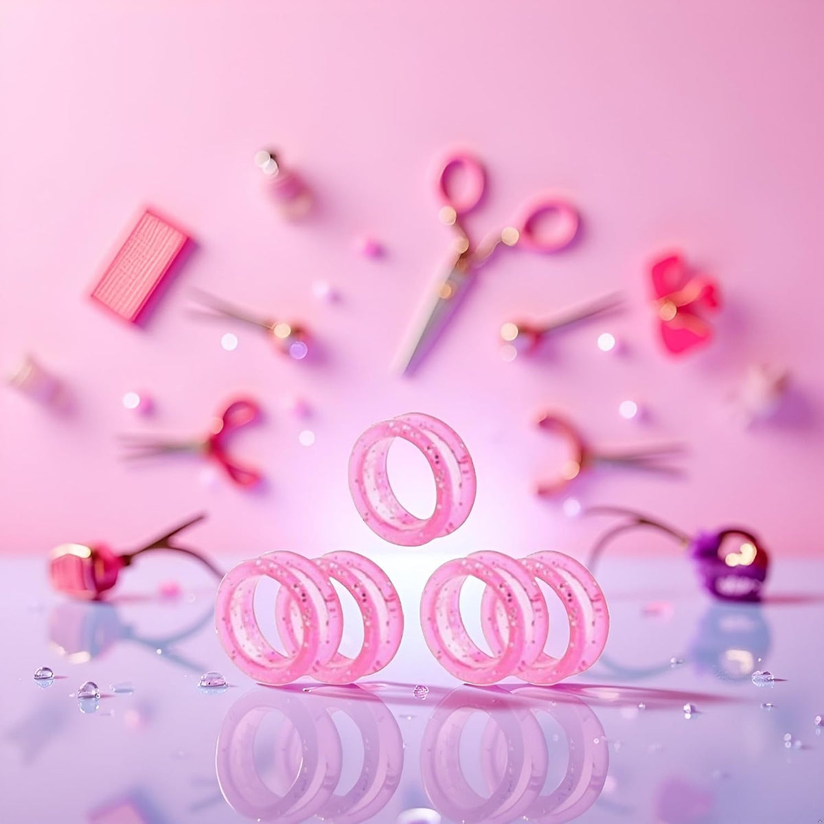 5Pcs Pink Silicone Scissors,Inserts Finger Protector Ring for Barber Hair Cutting Scissors,Finger Rings Grips Grooming Shear Thumb,Pet Shears Hair Cutting Tools,Hair Cutting Shears,Personal Care