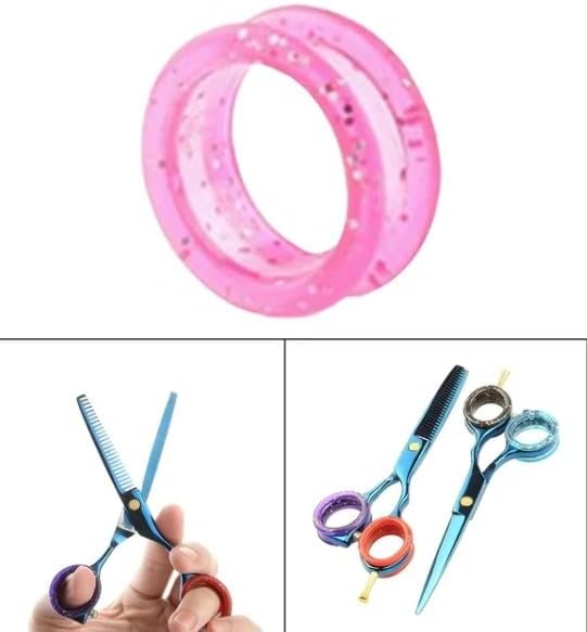 5Pcs Pink Silicone Scissors,Inserts Finger Protector Ring for Barber Hair Cutting Scissors,Finger Rings Grips Grooming Shear Thumb,Pet Shears Hair Cutting Tools,Hair Cutting Shears,Personal Care