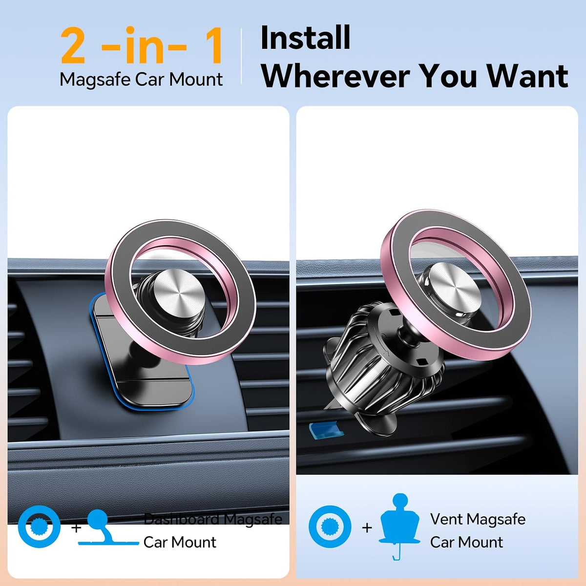 for Magsafe Car Mount【20 Strong Magnets】Magnetic Phone Holder for Car Phone Holder Mount Dash Mounted Holders Cell Phone Holders for Your Car Accessories for Women Men for iPhone 17 16 15 14